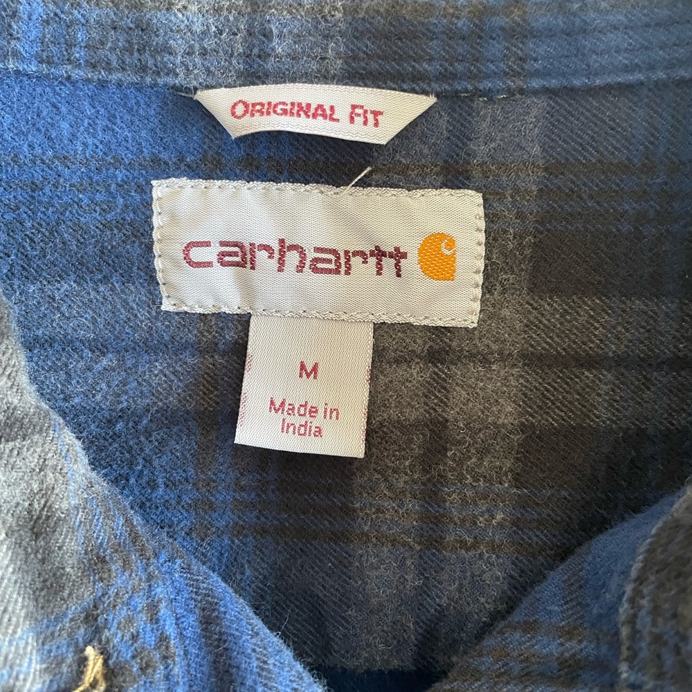 Carhartt Blue Plaid Flannel Shirt - Picture 6 of 7